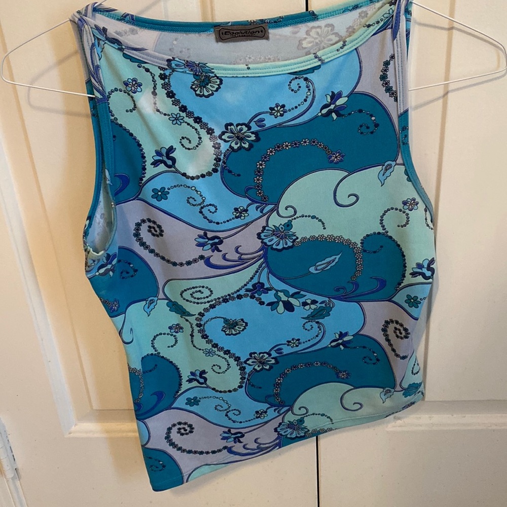 Asymmetric Print Blouse